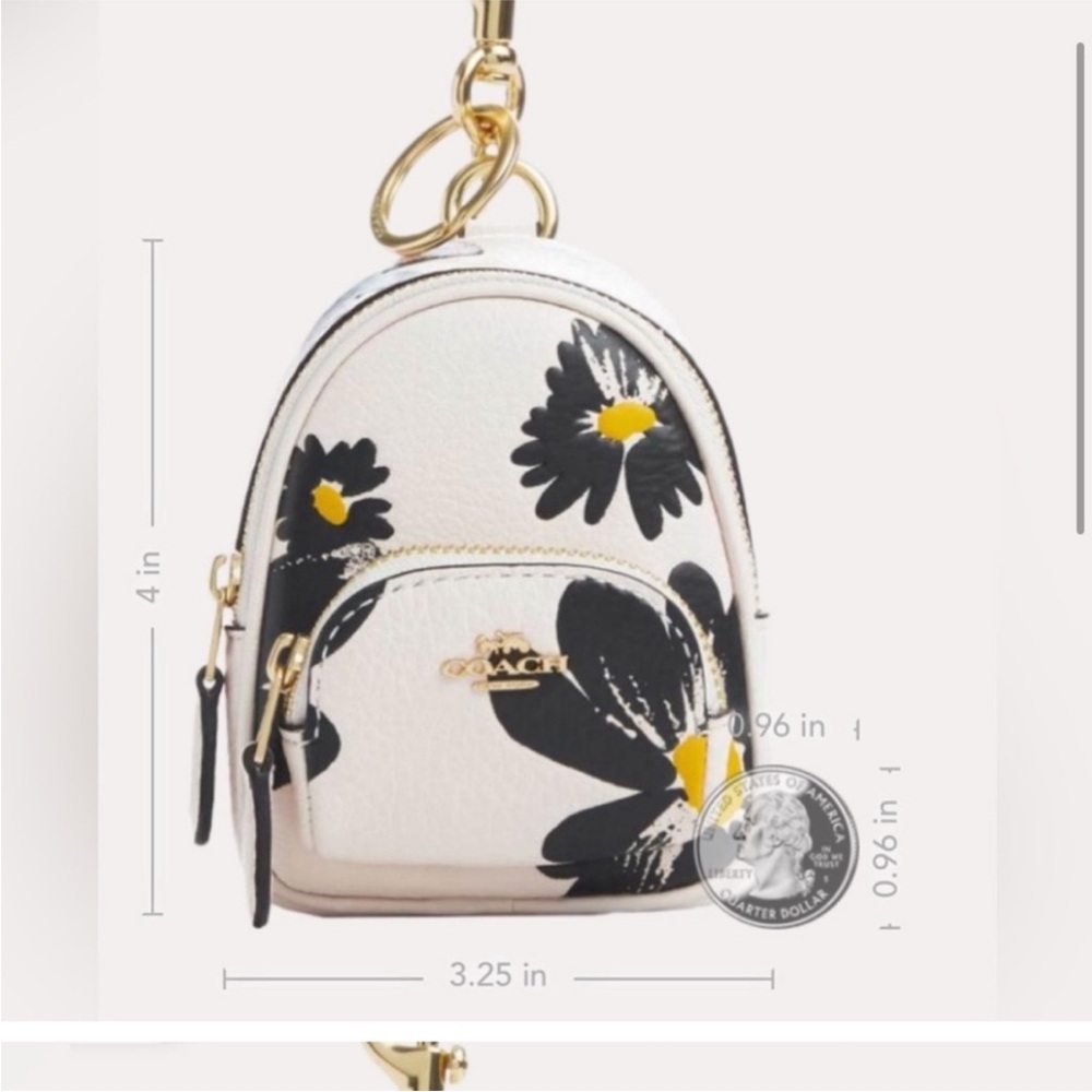 Coach Court Backpack and Mini Keychain Set Flower Print - Picture 7 of 15